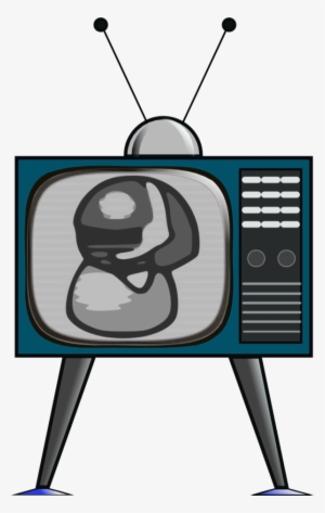 Television Tv Old Antenna Black And White - Colour Tv Clipart