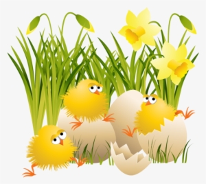 Easter Eggs In Grass Png For Kids - Easter Chicks Png