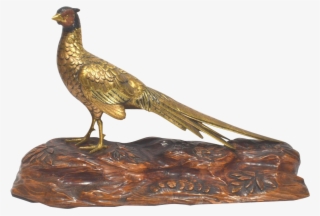 Large Gilt Bronze Figure Of A Pheasant On The Original