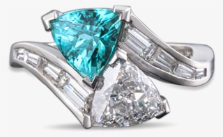 Paraiba Tourmaline And Diamond Bypass Ring,