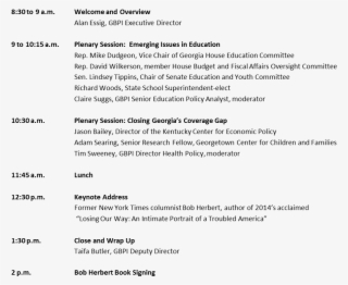 Updated Agenda