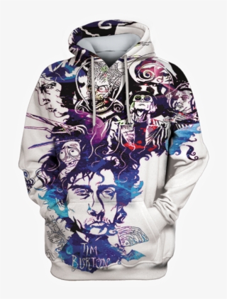 3d Tim Burton And His Characters Full Print T Shirt