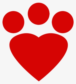 Red Heart Paw Print
