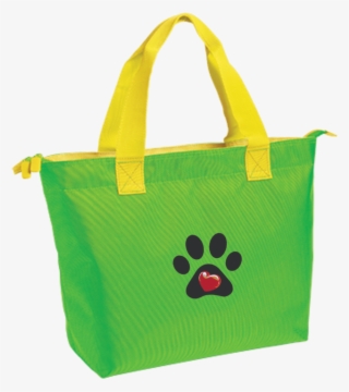 Embroidered My Heart Paw Print Zippered Tote