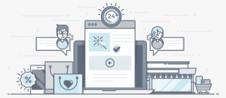 Flat Line Design Header E-commerce
