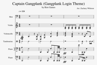 Captain Gangplank Sheet Music For Violin, Voice, Cello,