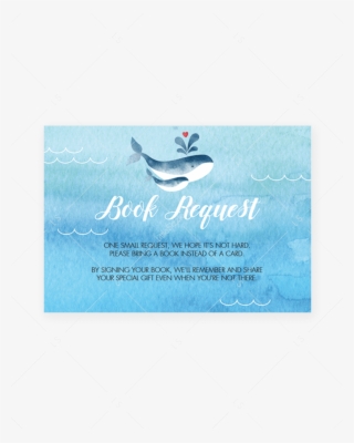Blue Whale Baby Book Request Card By Littlesizzle