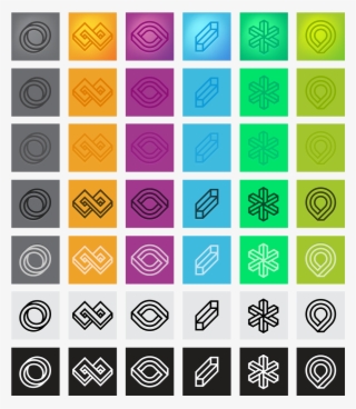 Full Set Of Icons In Different Version That Are Used
