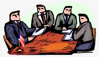 Vector Illustration Of Patriots In Boardroom Office