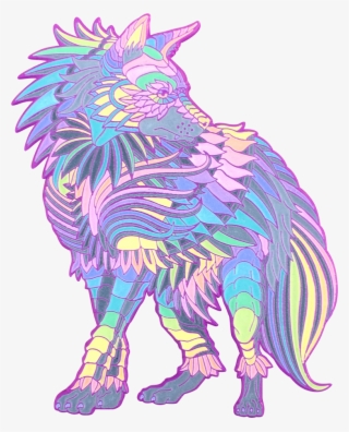 Rainbow Pastel Hyena