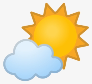 Sun Behind Small Cloud Icon - Happy Sun Emoji