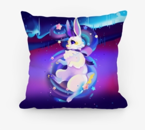 Neon Rainbow Jackalope Pillow