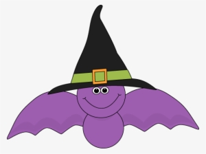 Bat Clipart Funny Halloween - Bat With A Hat