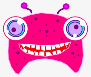 Monster, Face, Scary, Creature, Teeth - Pink Alien Clipart