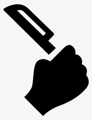 Hand Holding Up A Knife Vector - Icon