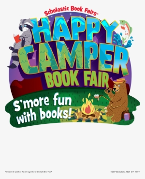 190114 Happy Camper Book Fair Clip Art Logo - Library
