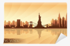 New York City Skyline Detailed Silhouette Wall Mural