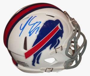 Lesean Mccoy Autographed Buffalo Bills Mini Helmet - James Lofton Autographed Buffalo Bills Mini Helmet
