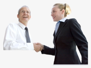 Business Women Shaking Hands With Science Professional - Business People Shaking Hands Png