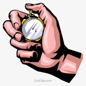 Hand With Stopwatch Royalty Free Vector Clip Art Illustration - Stopwatch Clip Art