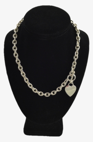 Tiffany Style Heart Tag Necklace 1/4" Wide, 17" Long - Necklace