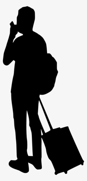 Png File Size - Man With Luggage Silhouette