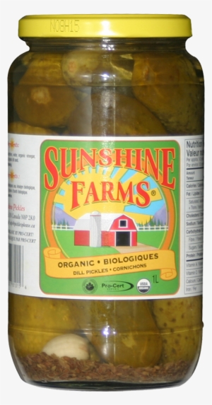 1l Organic Pickled Dill Pickles - Sunshine Farms Organic Whole Dill Pickles