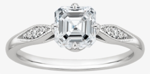 How To Choose A Diamond Cut & Shape - Asscher Cut Circa Halo Diamond With Sapphire Accents