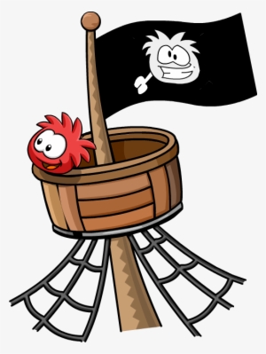 Red Puffle Crows Nest - Crows Nest Clip Art