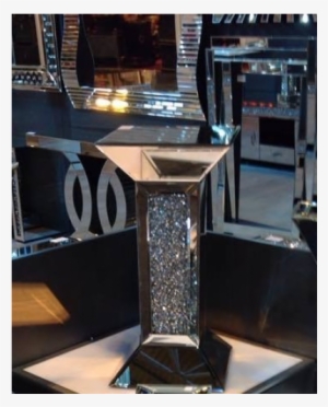 * New Diamond Crush Sparkle Crystal Mirrored Pedestal - Fangio Lighting Pedestal Lamp