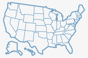 United States Map Outline In Light Blue