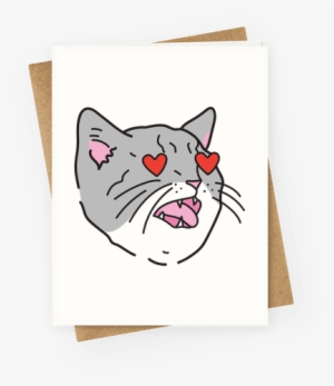 Cat With Heart Eyes Greeting Card - Happy Mothers Day Friend Funny