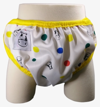 One Size Swim Diaper Moo Family With Yellow Border