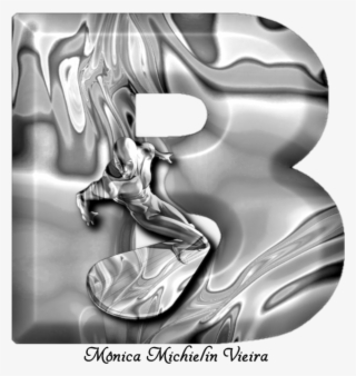 Alfabeto Surfista Prateado Png