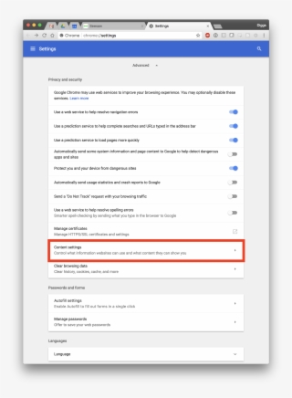 Scroll Down In The Advanced Menu And Click Content