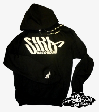 Image Of Sika Records Black Hooded Sweater With White