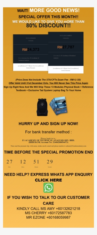 Promotion Price All Yellow Background