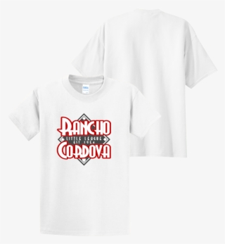 Custom Sports 100% White Cotton Tee W/ Rancho Little
