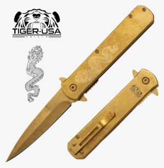 Tiger Usa®metallic Dragon Folding Knife W/clip