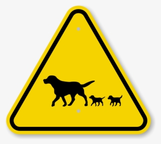 Iso Dog And Puppy Crossing Symbol Warning Sign