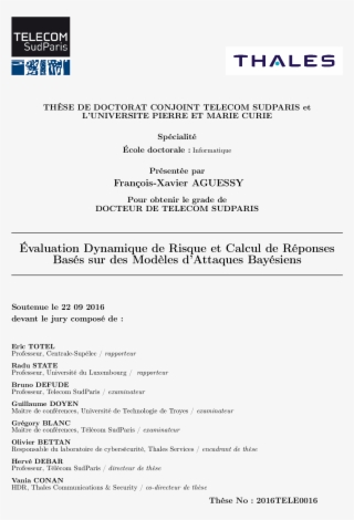 Évaluation Dynamique De Risque Et Calcul De Réponses