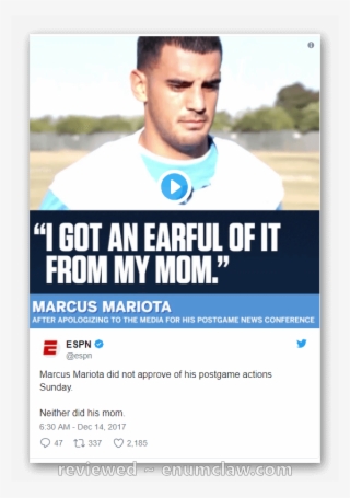 Marcus Mariota Apologized To Reporters