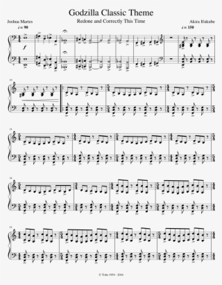 Godzilla Classic Theme Sheet Music For Piano Download