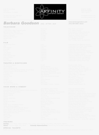 Barbara Goodson's Resume