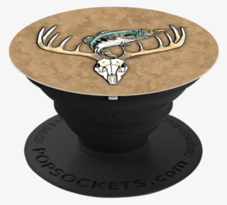 Jumping Bass Over Antlers Deer Skull Popsocket