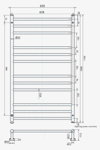 Posh Solus Heated Towel Rail Polished Stainless Steel