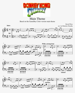 Donkey Kong Country Gbc Main Theme Sheet Music For