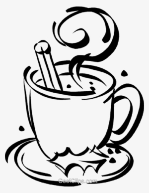 Cup Of Hot Chocolate Royalty Free Vector Clip Art Illustration - Hot Cocoa Clipart Black And White