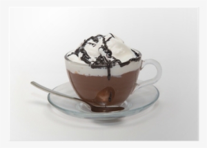 Hot Chocolate With Cream And Syrup In Glass Cup Poster - Cioccolata Calda Con Panna
