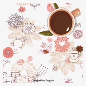 Cartoon Hand-painted Coffee Pattern Icon, Coffee, Drinks, - 手帳型 多機種対応 スライド式 キャラクター ドレスマ Th-cat066